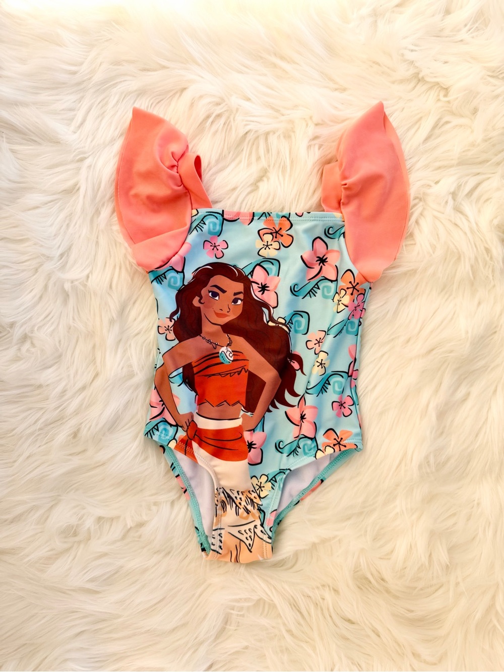Disney Princess Aqua and Coral Floral One-Piece (18 months)